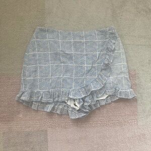 Altar’d State Blue and White Eyelet Skort